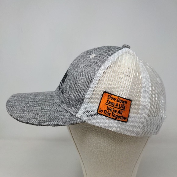 Cap America Men's Snapback Mesh Back Hat Gray White Embroidered Asphalt Logo - Picture 3 of 8
